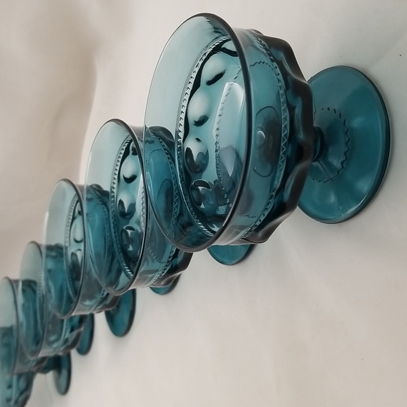 Indiana Colony Kings Crown Blue Sherbet Dishes - Picture 11 of 14